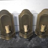 Vintage brass wall lights x 3
