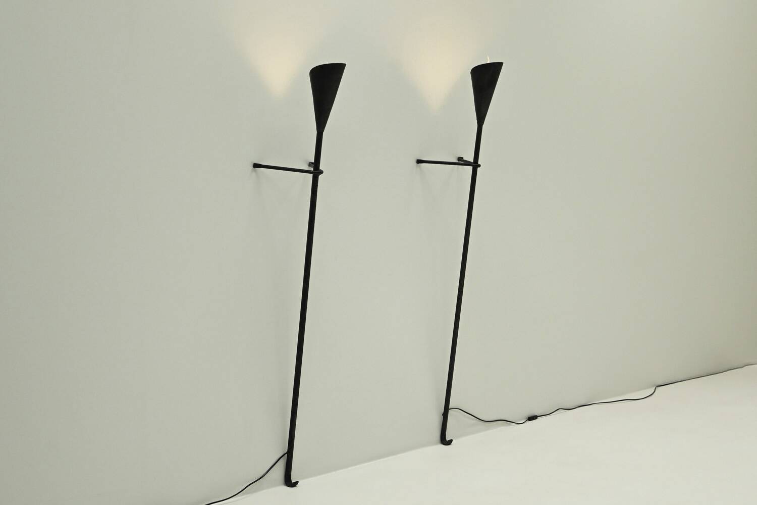 Set of 2 brutalist wall / floor lamps, 1980s The Netherlands.
