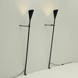Set of 2 brutalist wall / floor lamps, 1980s The Netherlands.
