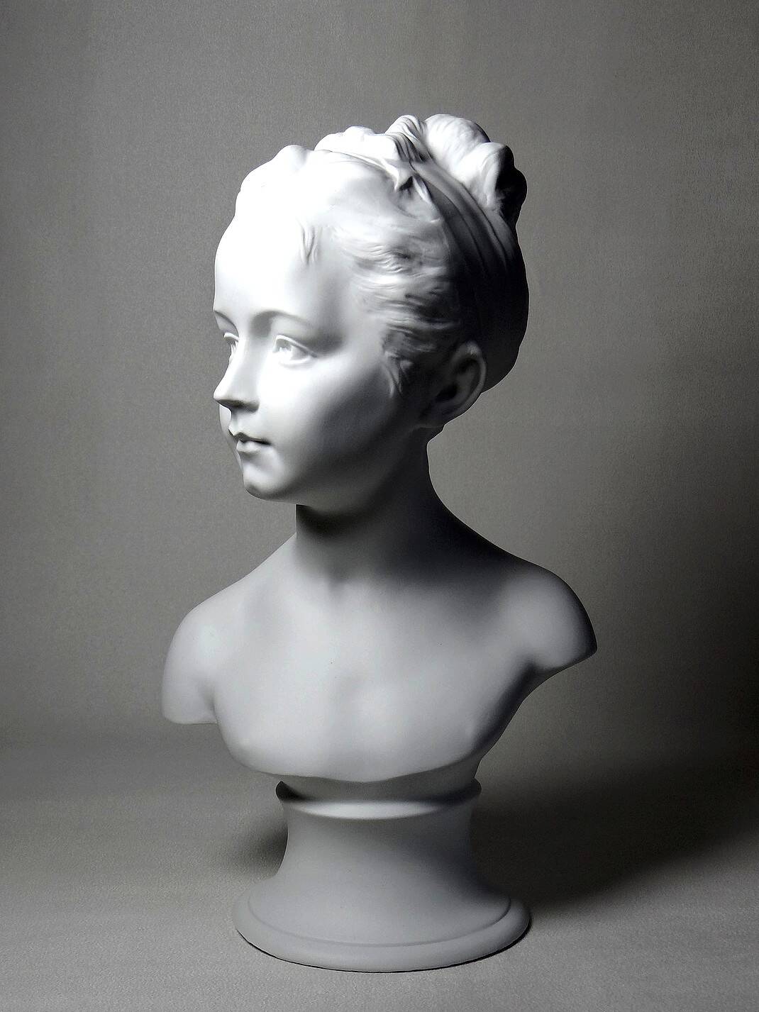 Limoges porcelain biscuit bust C. Tharaud, Louise Brongniard