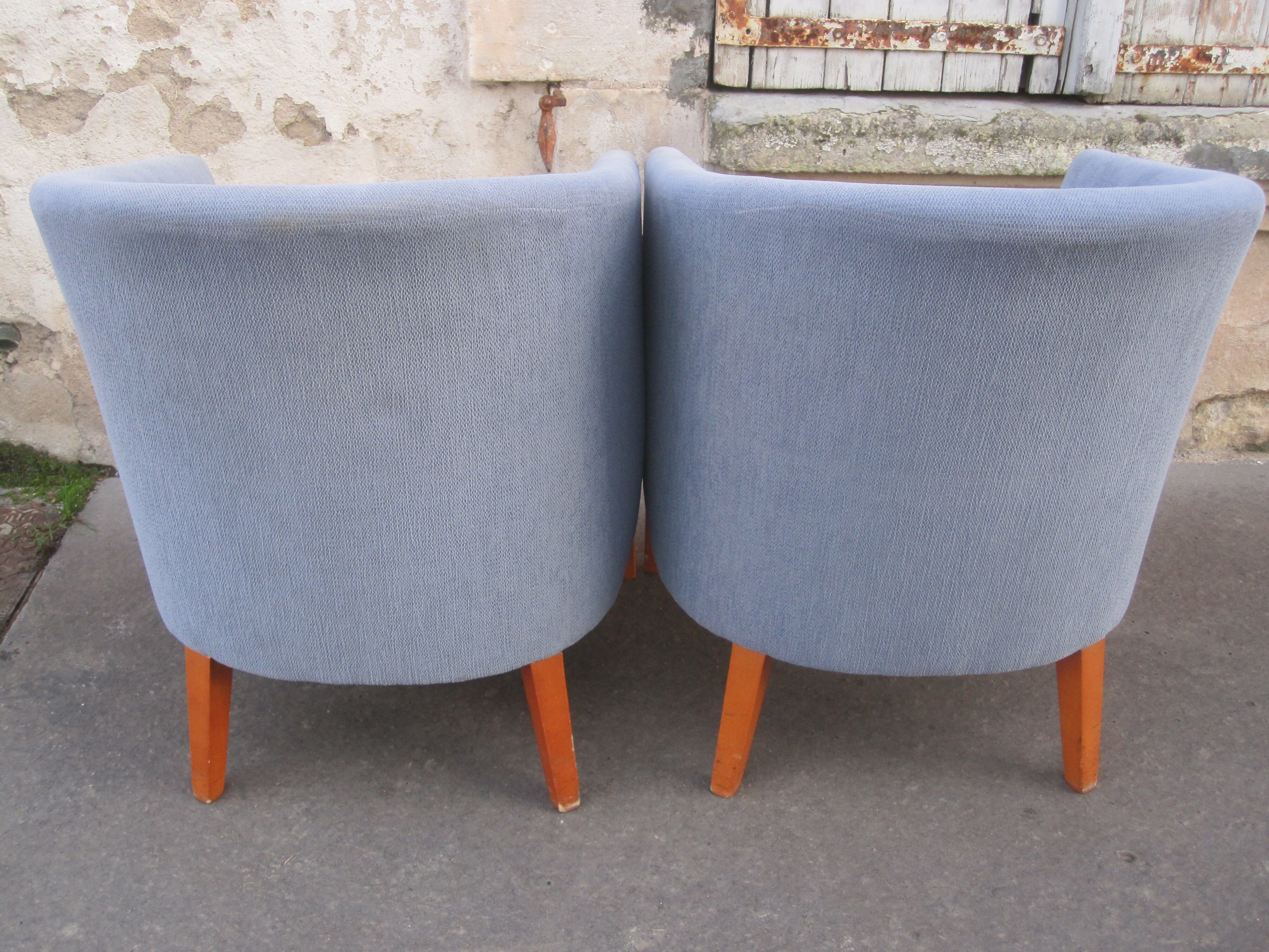 Pair of club style armchairs
