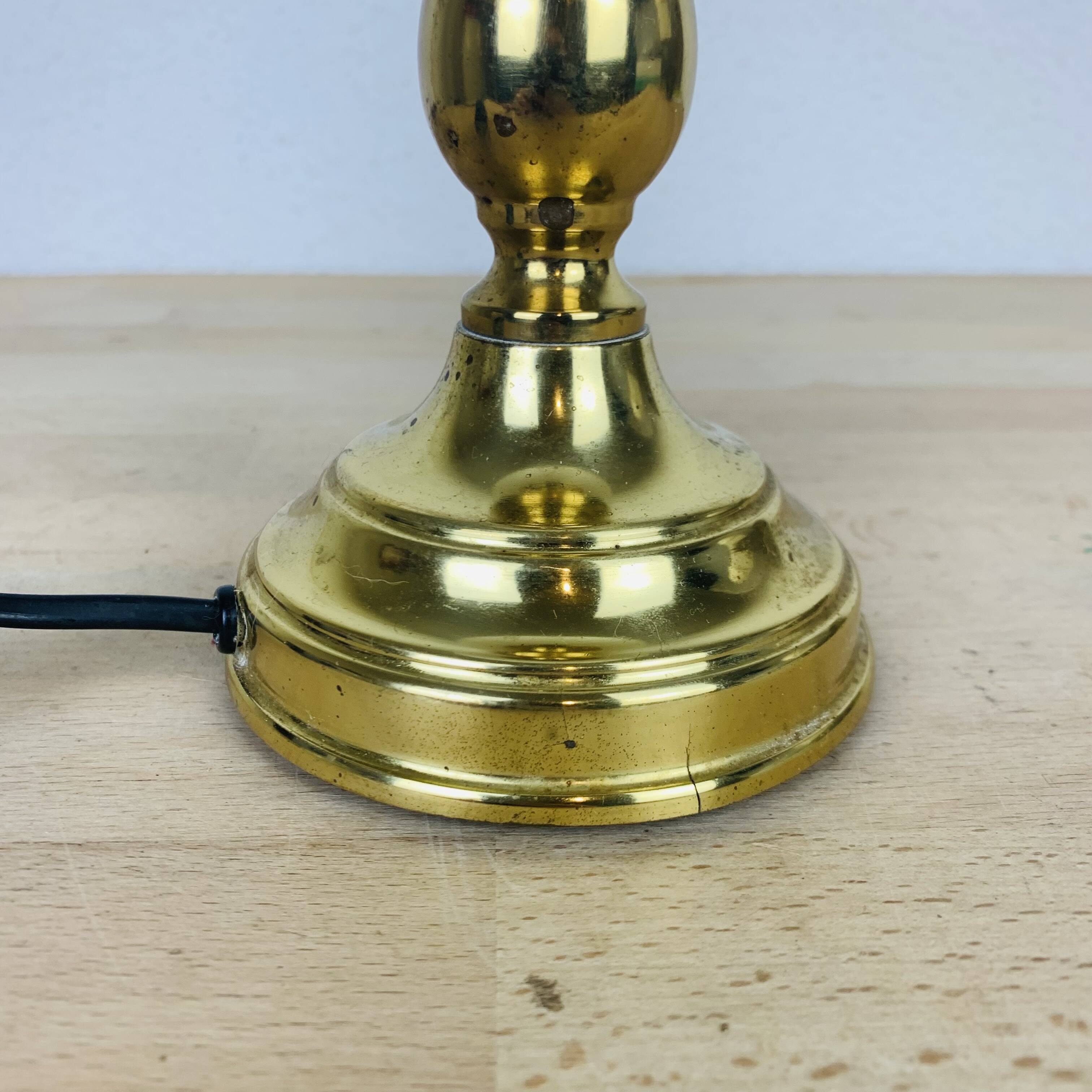 Vintage opaline globe brass lamp