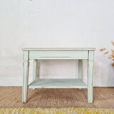 Antique table - patinated light green side table