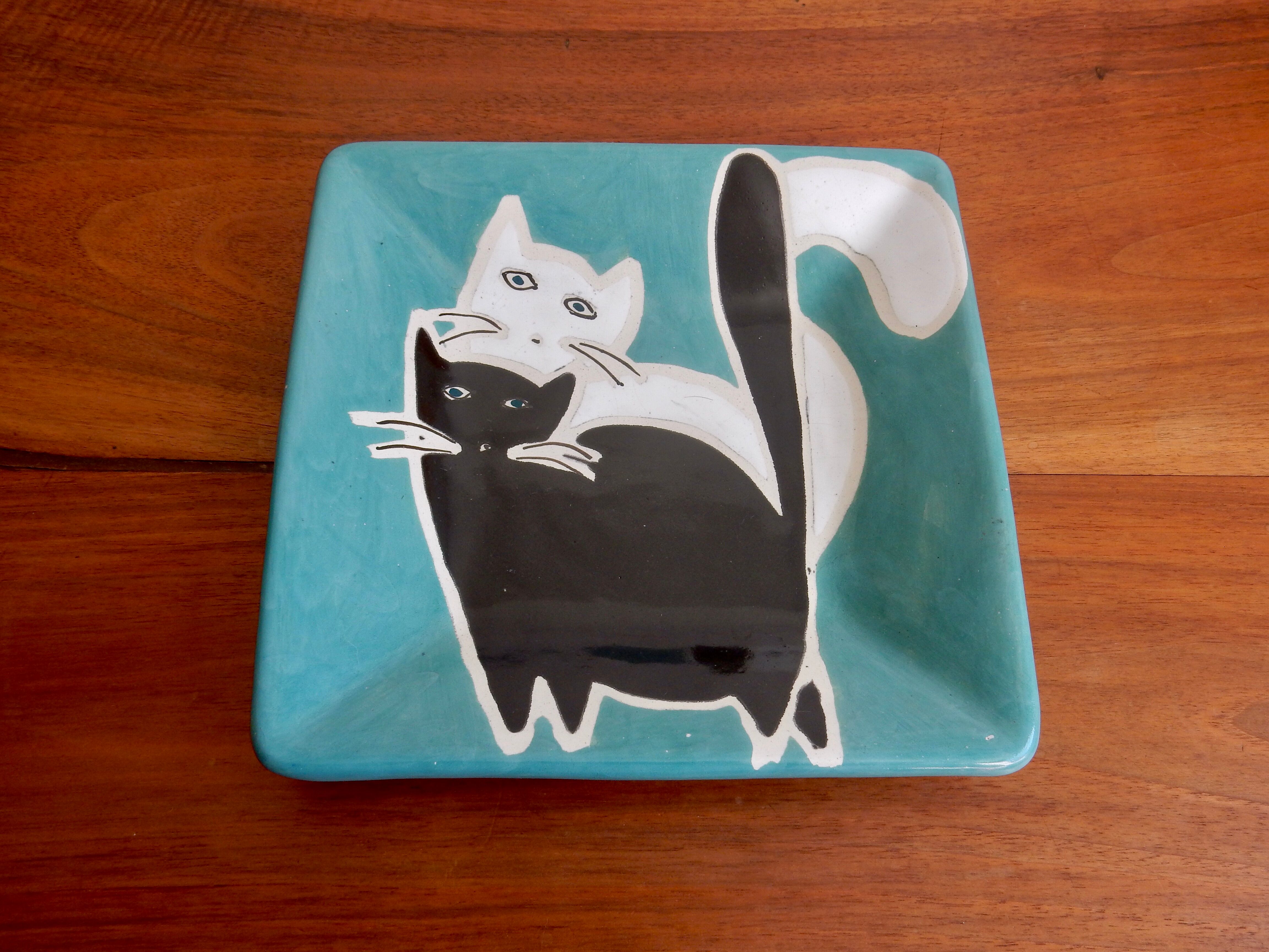 Plate ceramic cats Olaria Nova Lagos