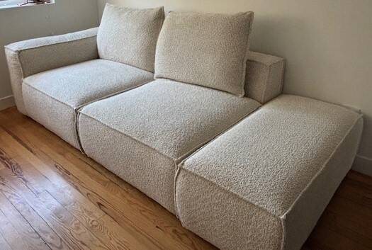 sofa, armchair and pouf