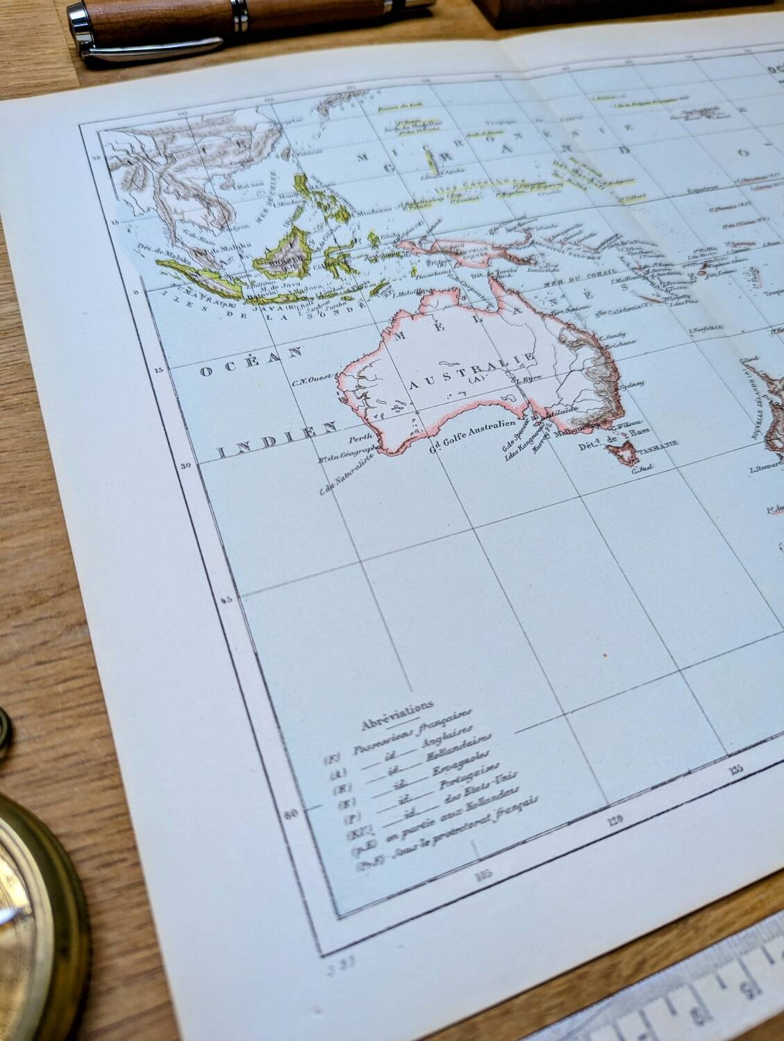 Oceania, Vintage Map, 1887, Authentic.