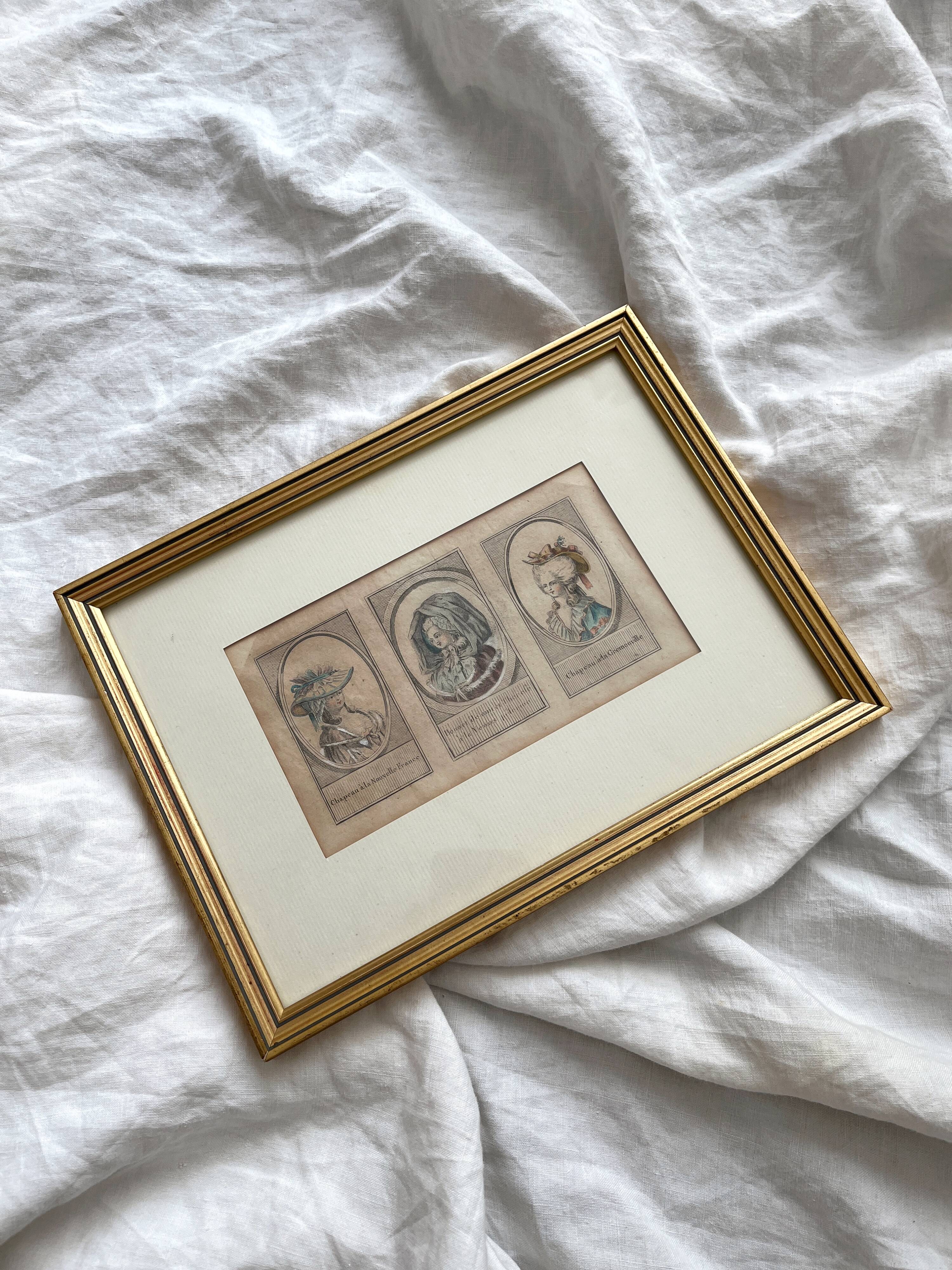 Lithograph of an old fashion engraving by Desrais, 18th century