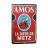Old plate metal beer of METZ AMOS 40 years