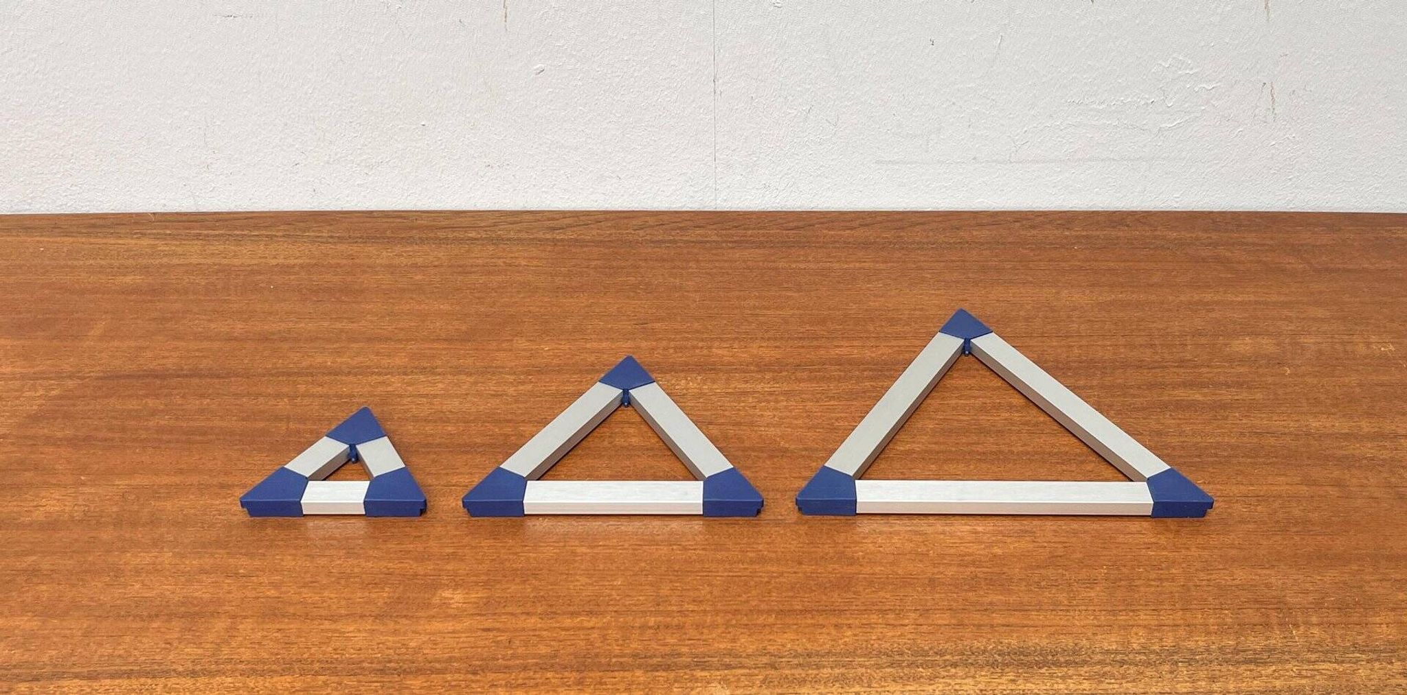 Postmodern triangular trivets by Jorgen Meldgaard for Menu, 1980s, set of 3.