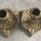 Pair of vintage brass table candlesticks
