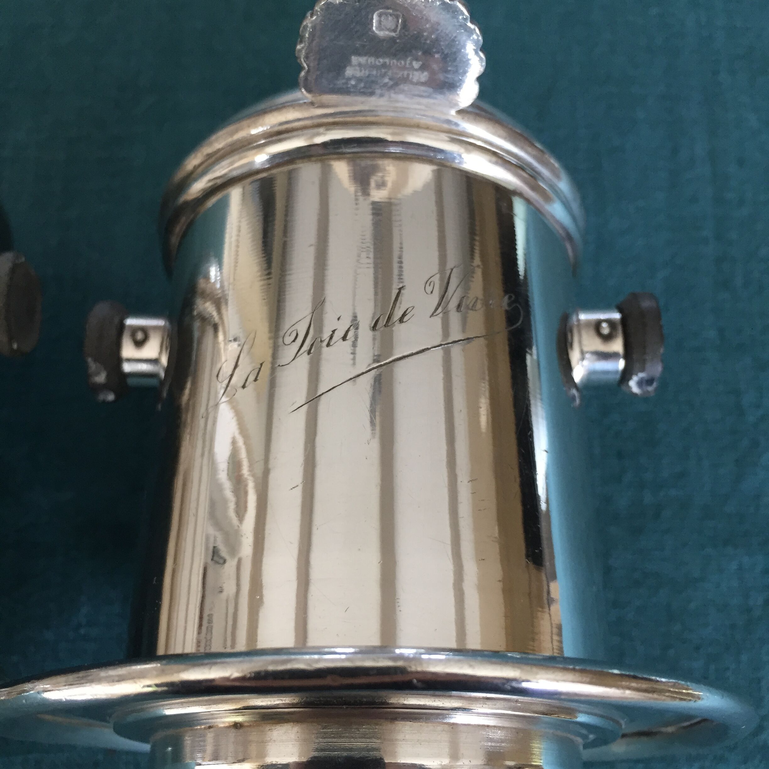 Duo of old coffee filters in silver metal Félix Frères