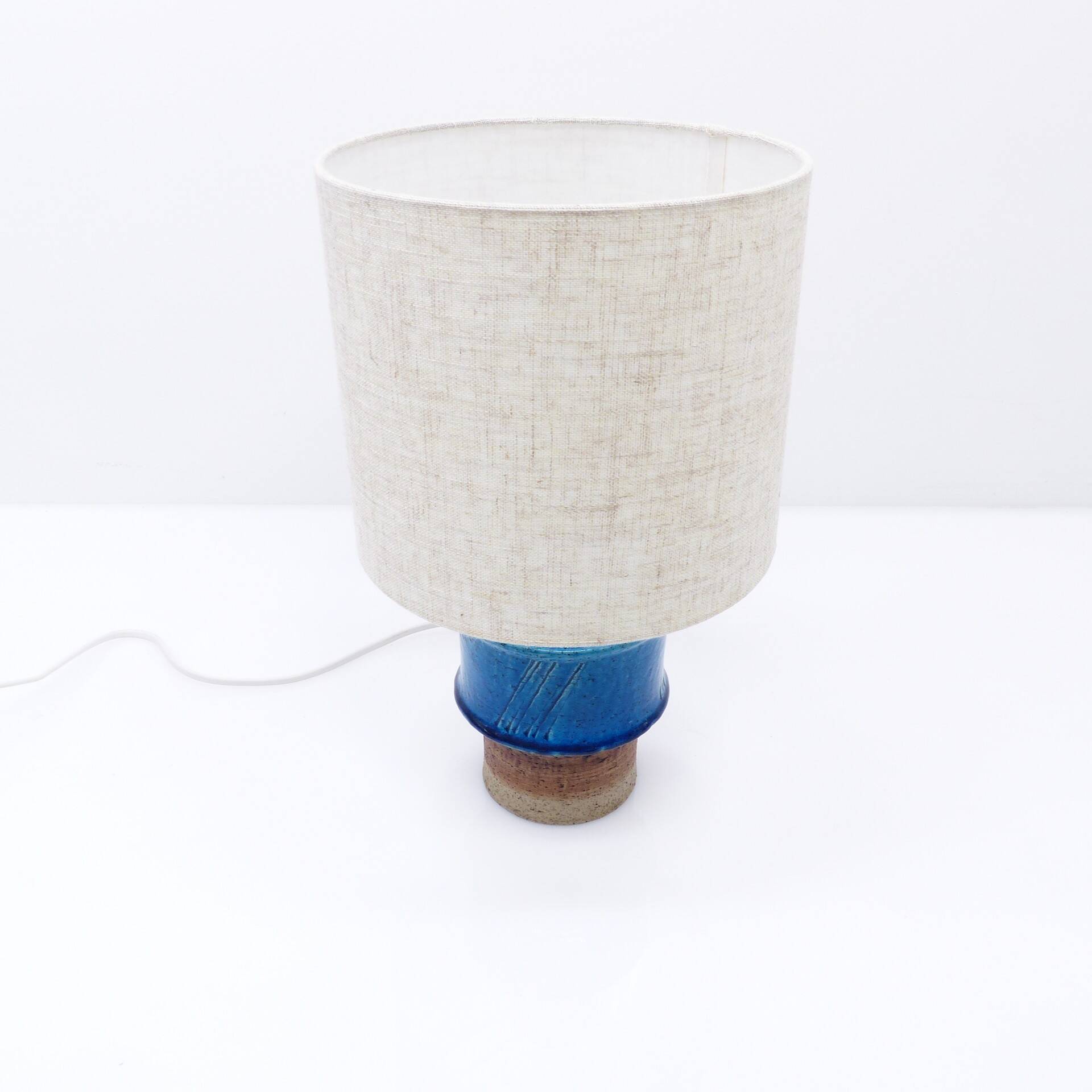 Lampe de table en grès bleu par Inger Persson pour Rörstrand, Suède, années