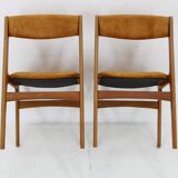 1960s Pair of Danish Teak Dining Chairs , Restored