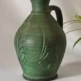 Pichet, vase, céramique verte vintage