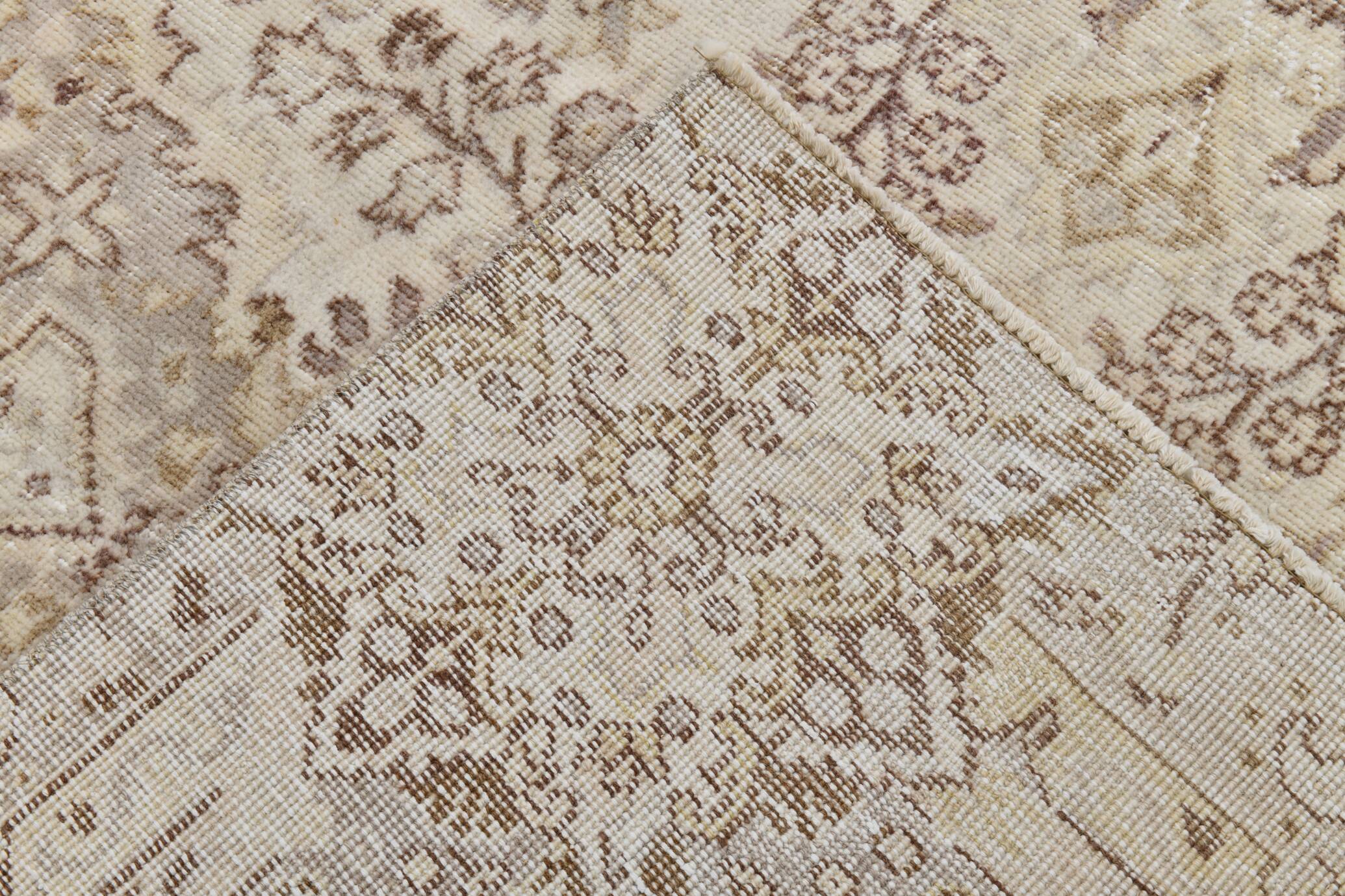 Tapis vintage classique beige et marron, 165x284 cm