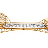 Rattan basket bed 90x190 vintage 1960