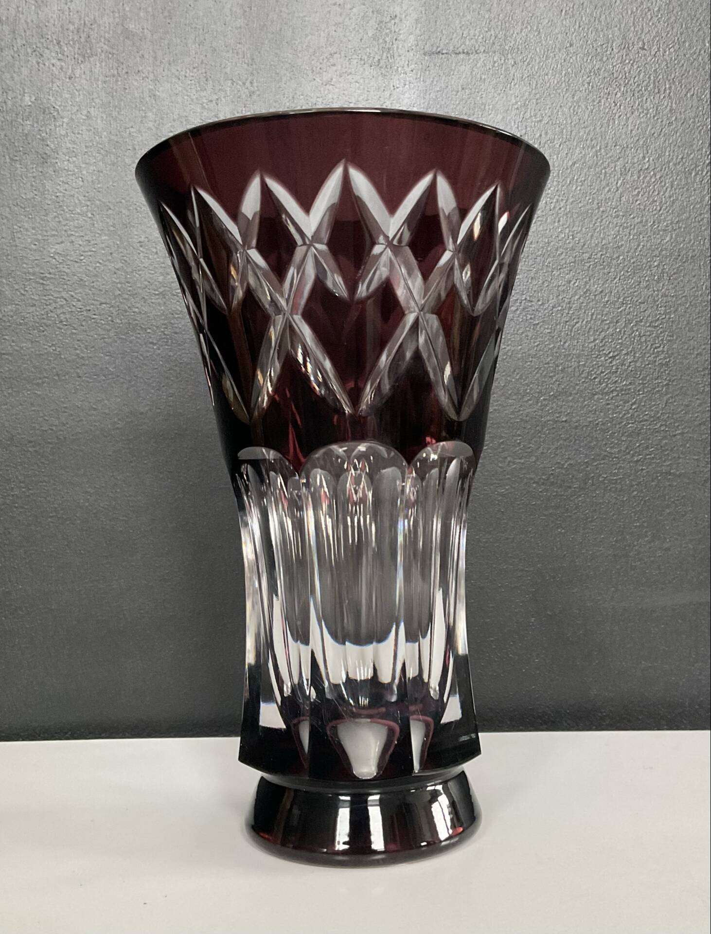 Vintage crystal vase from Val St Lambert