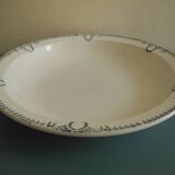 large old hollow dish St Amand art table antique French earthenware dish