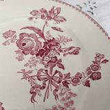 Assiette plate Art Nouveau fin 19e U&C Sarreguemines Digoin modèle Fontange