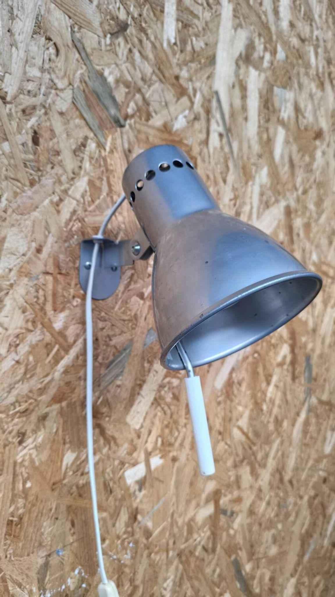 Vintage brushed aluminum wall light