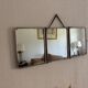 Miroir vintage 1930 triptyque barbier déposé G.B Paris - 28 x 69 cm