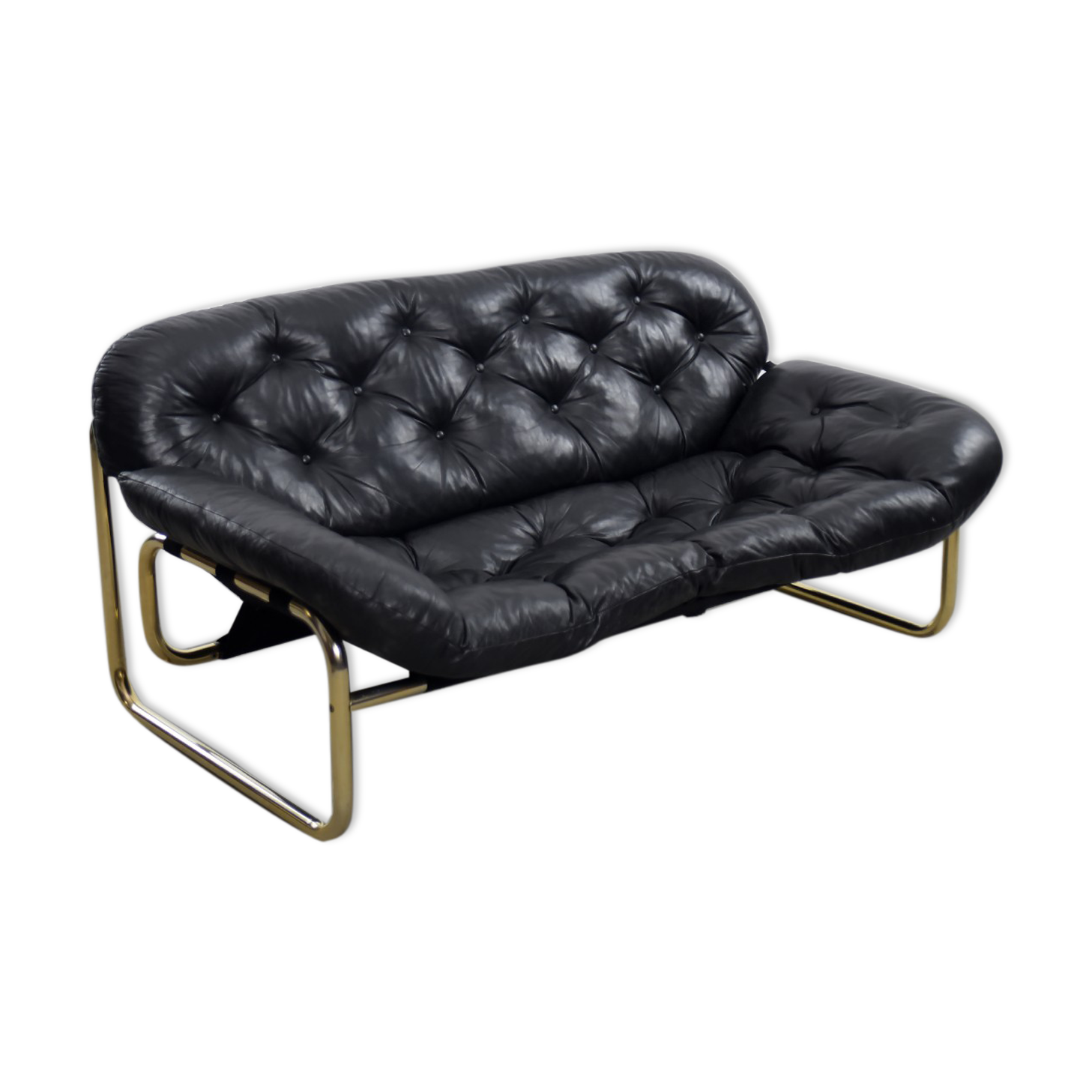 Canapé scandinave en cuir par John-Bertil Häggström pour Swed-Form, 1970