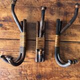 Bamboo wicker rattan coat hooks