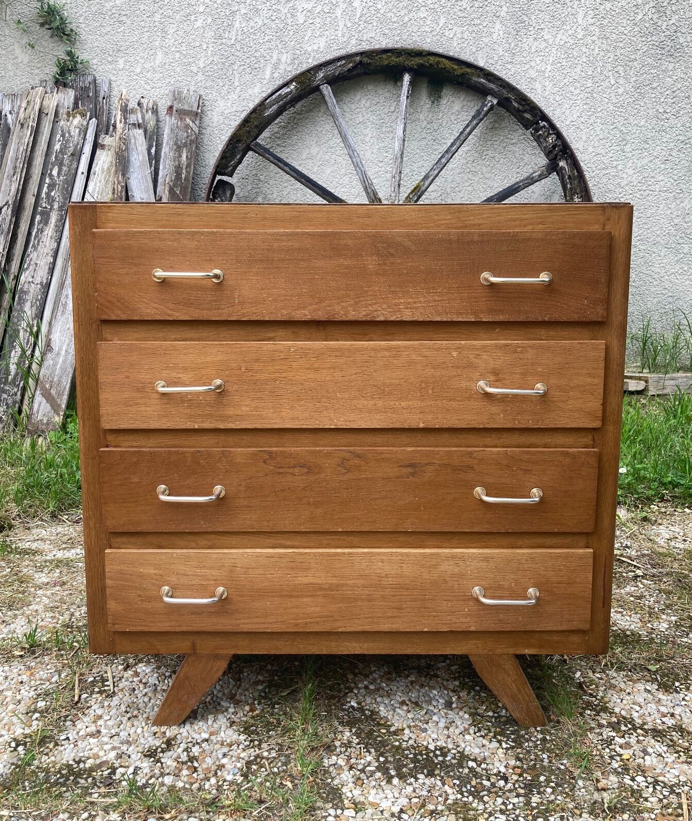 Vintage chest of drawers compass feet