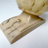 Vintage Art Deco Table Lamp, 40 years, Bakelite Melamine Opaline Marble