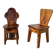 Paire de chaises brutalistes savoyardes en pin