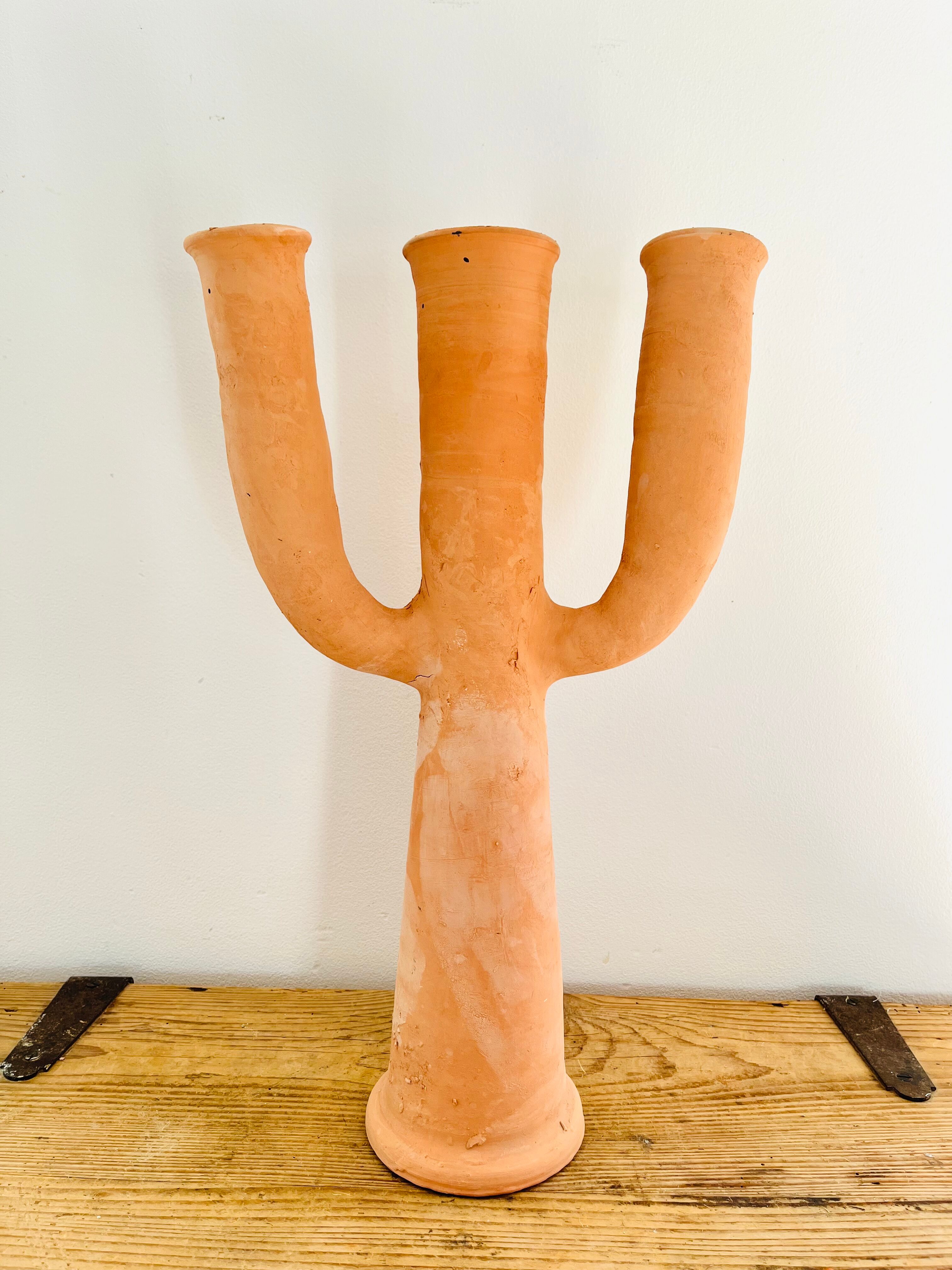 Moroccan raw terracotta candle holder