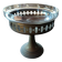Copper and glass fruit bowl or compote dish Art Deco