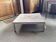 Square coffee table – Oak parquet Versailles pattern – Stainless steel base