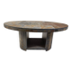 Table basse brutaliste ovale vintage, années 1970