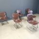 Vintage leather and chrome dining chairs by Cidue, 1970s