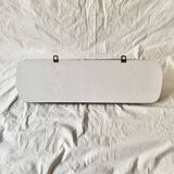 Vintage wall coat rack in white Formica - 4 cast aluminum coat hooks