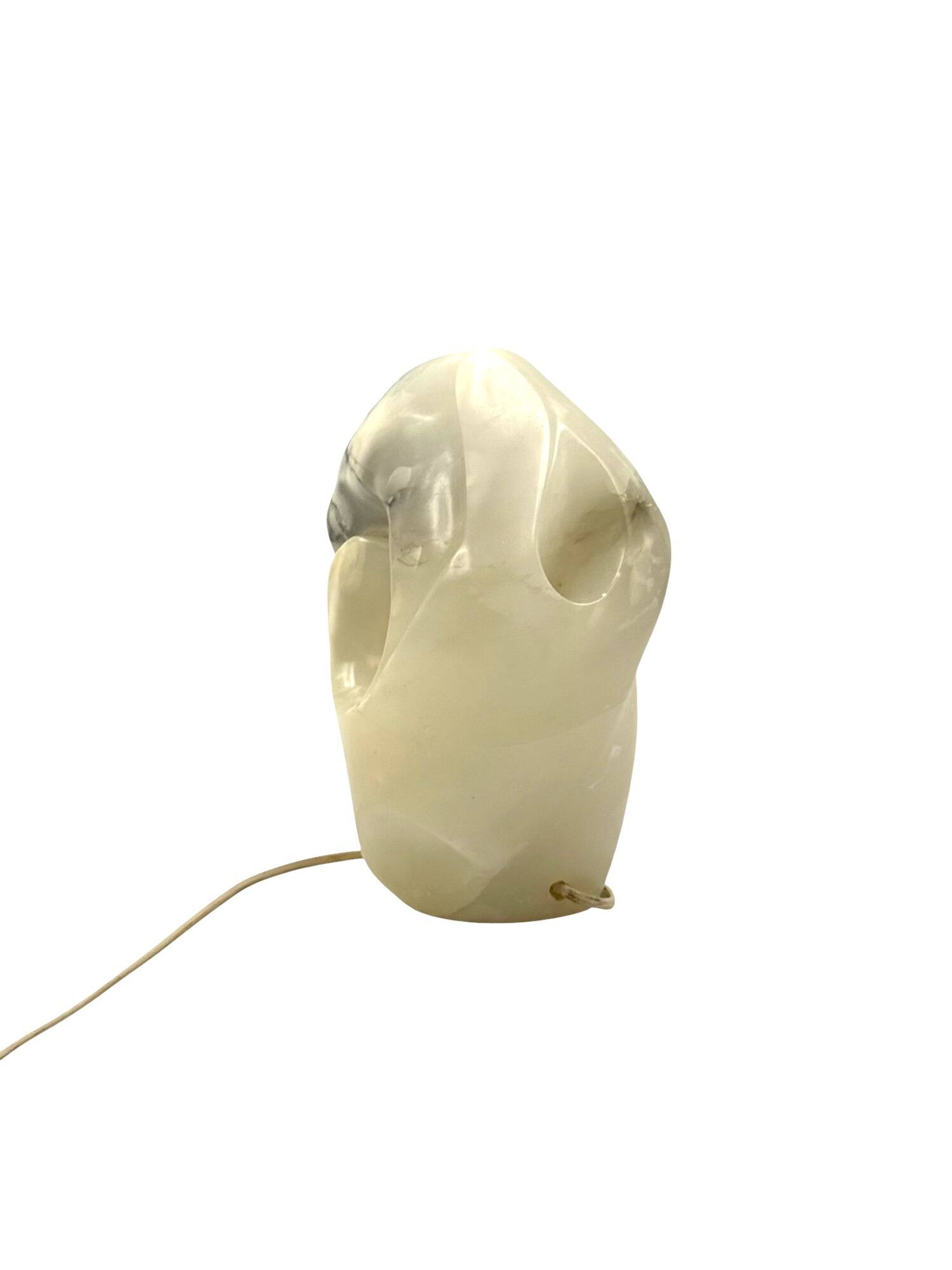 Sculptural alabaster table lamp, France 1980s