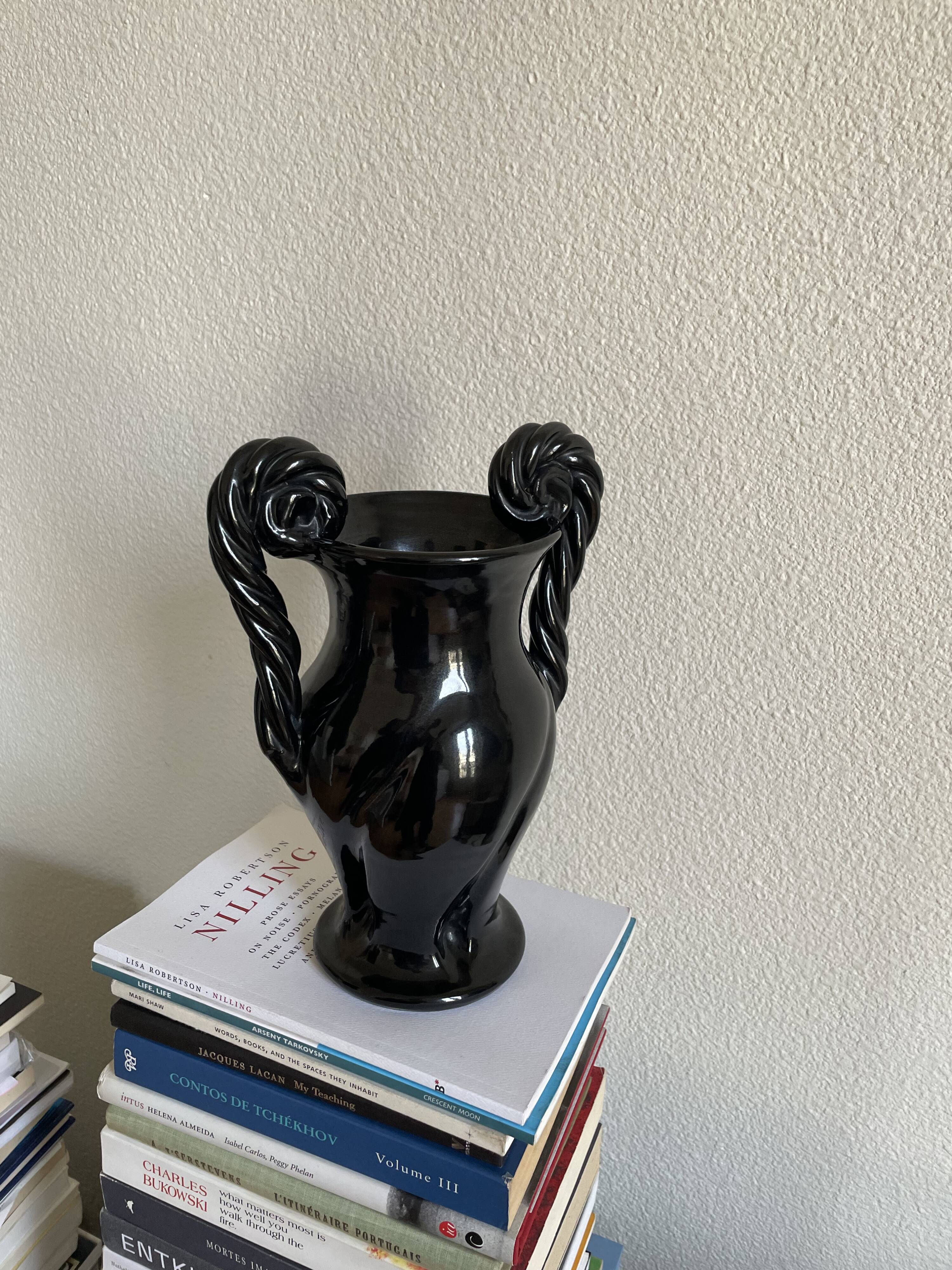 Vallauris black vase