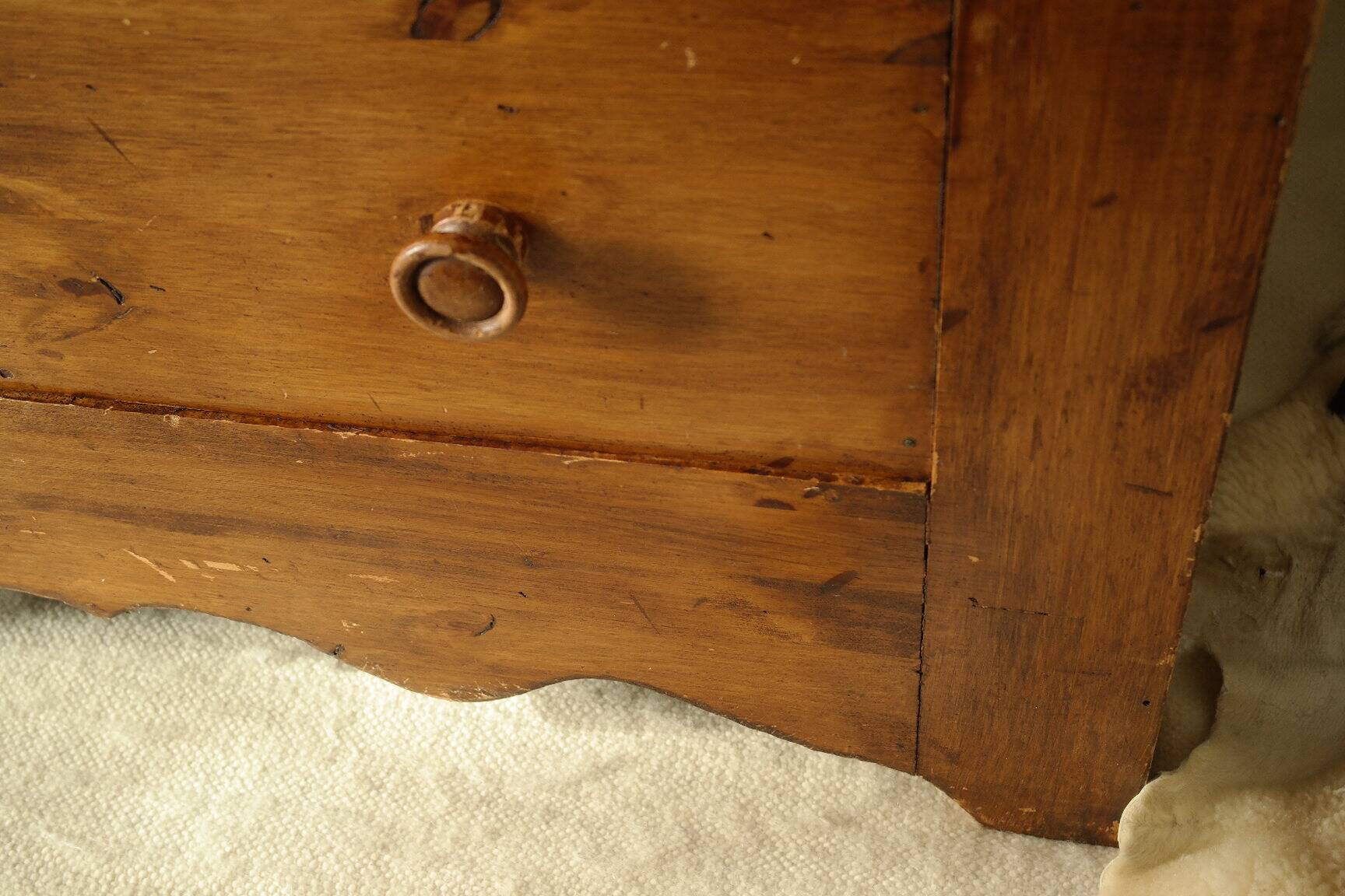 Rustic pine chest of drawers