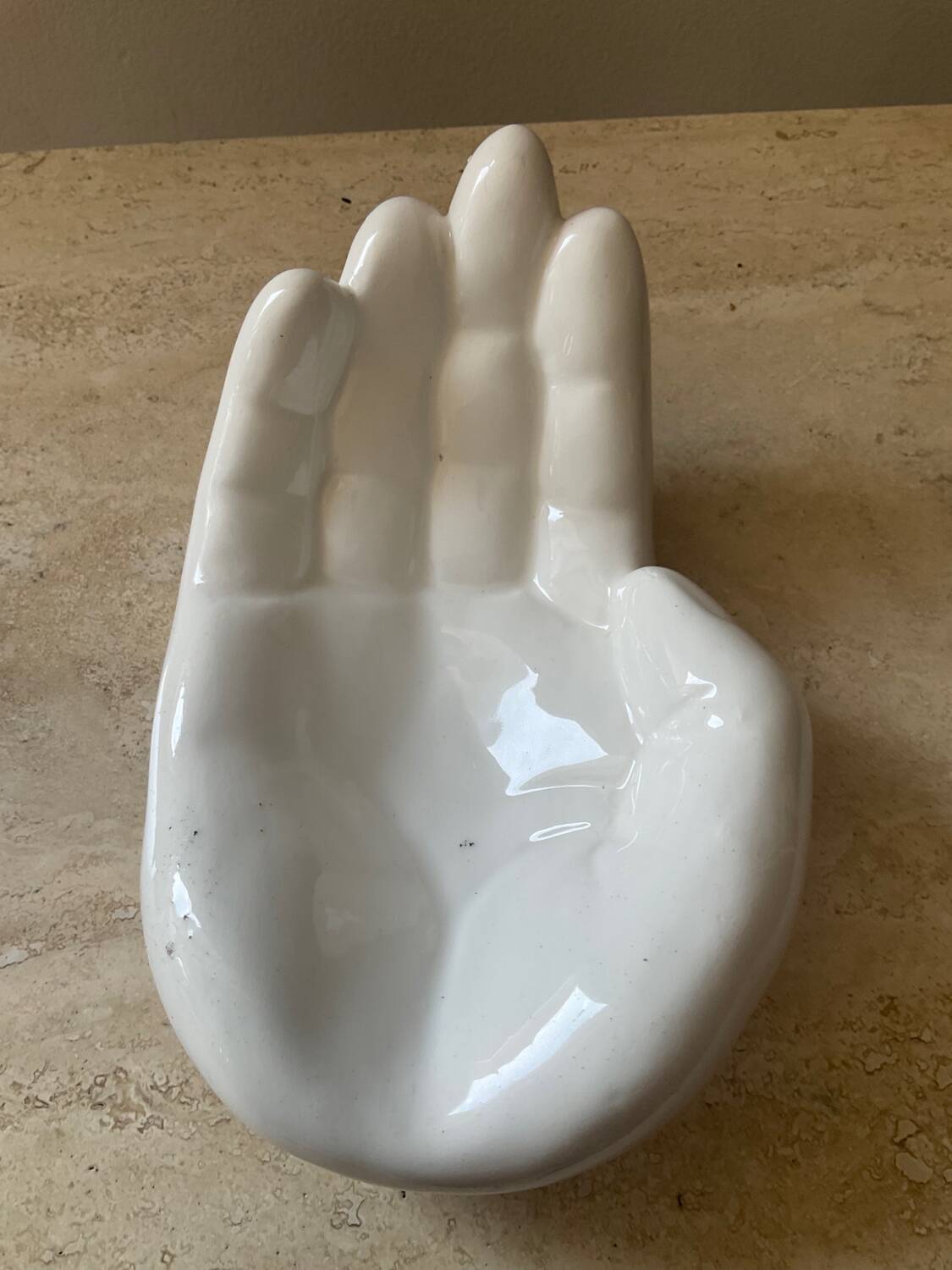 Empty vintage handmade ceramic pocket