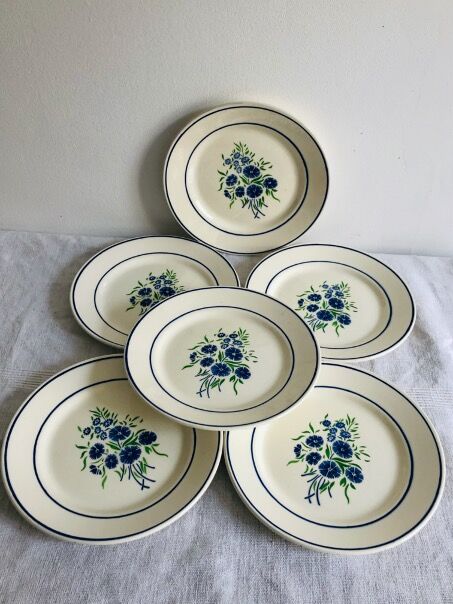 6 dessert plates - Faience Badonviller