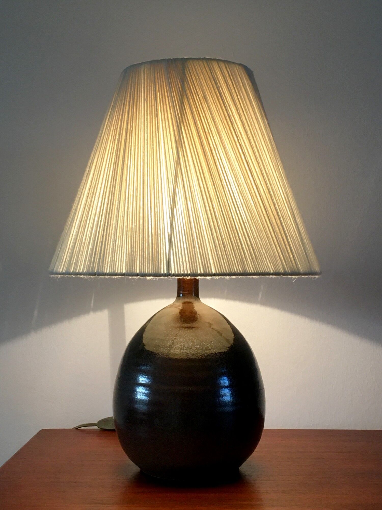 Ceramic lamp by Roland Zobel workshop Les Cyclades vintage