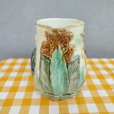 Wasmuel style slip pitcher heron decoration