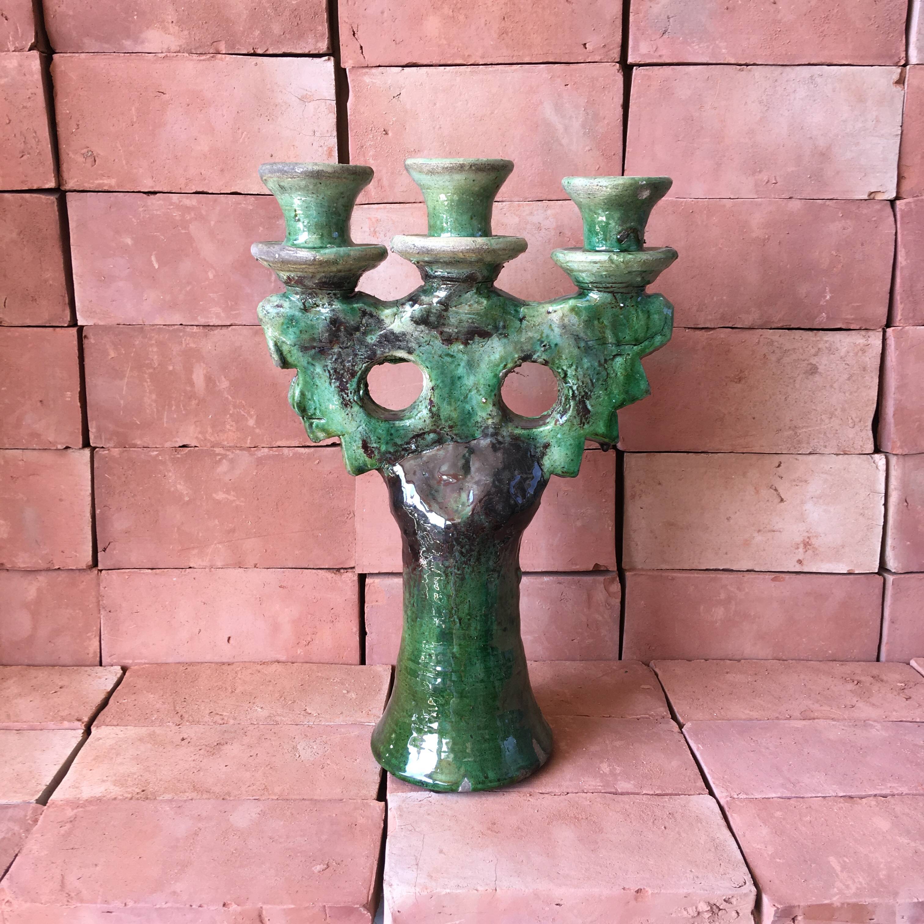Tamegroute pottery candle holder