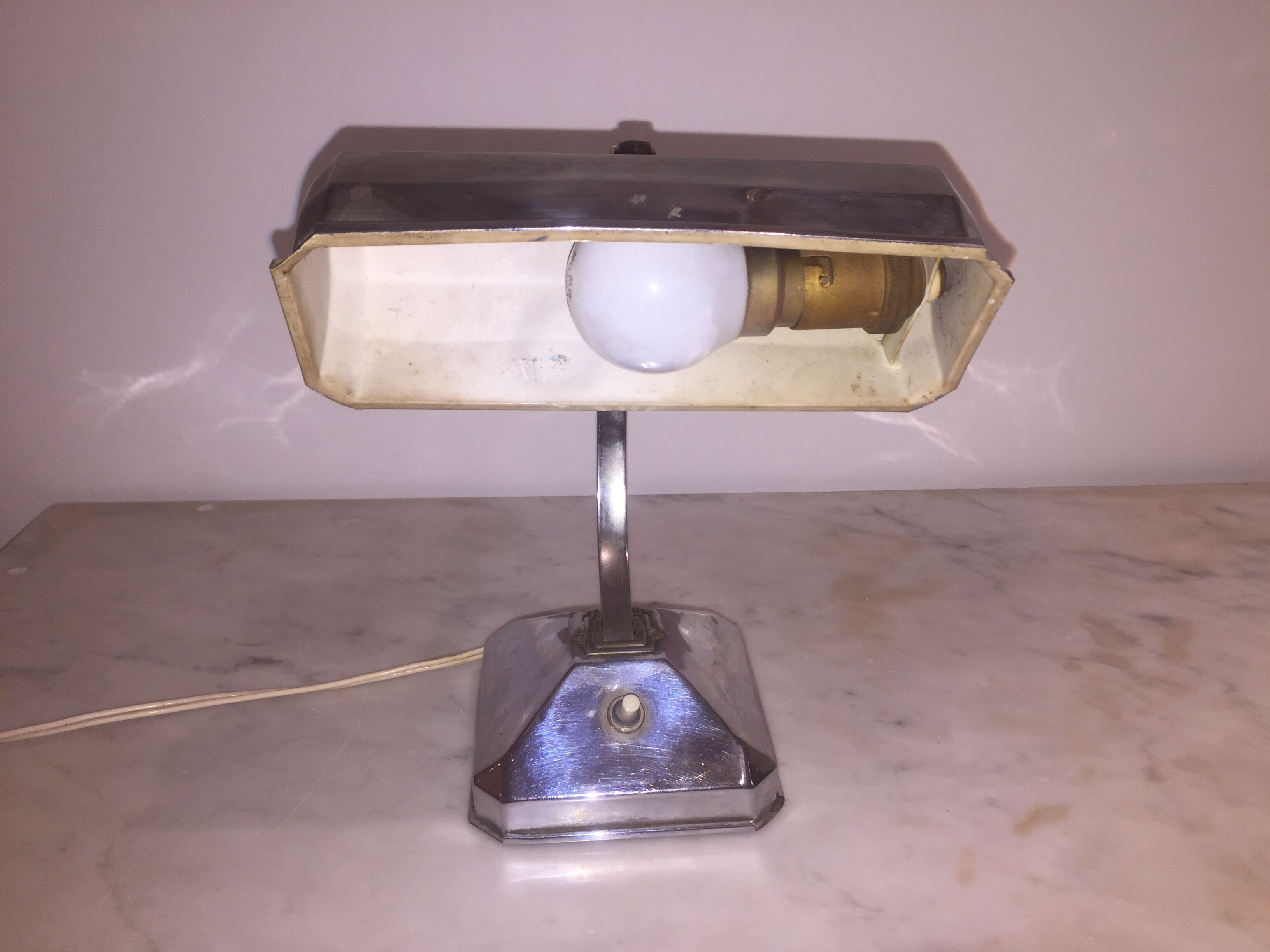 Former banker lamp chrome