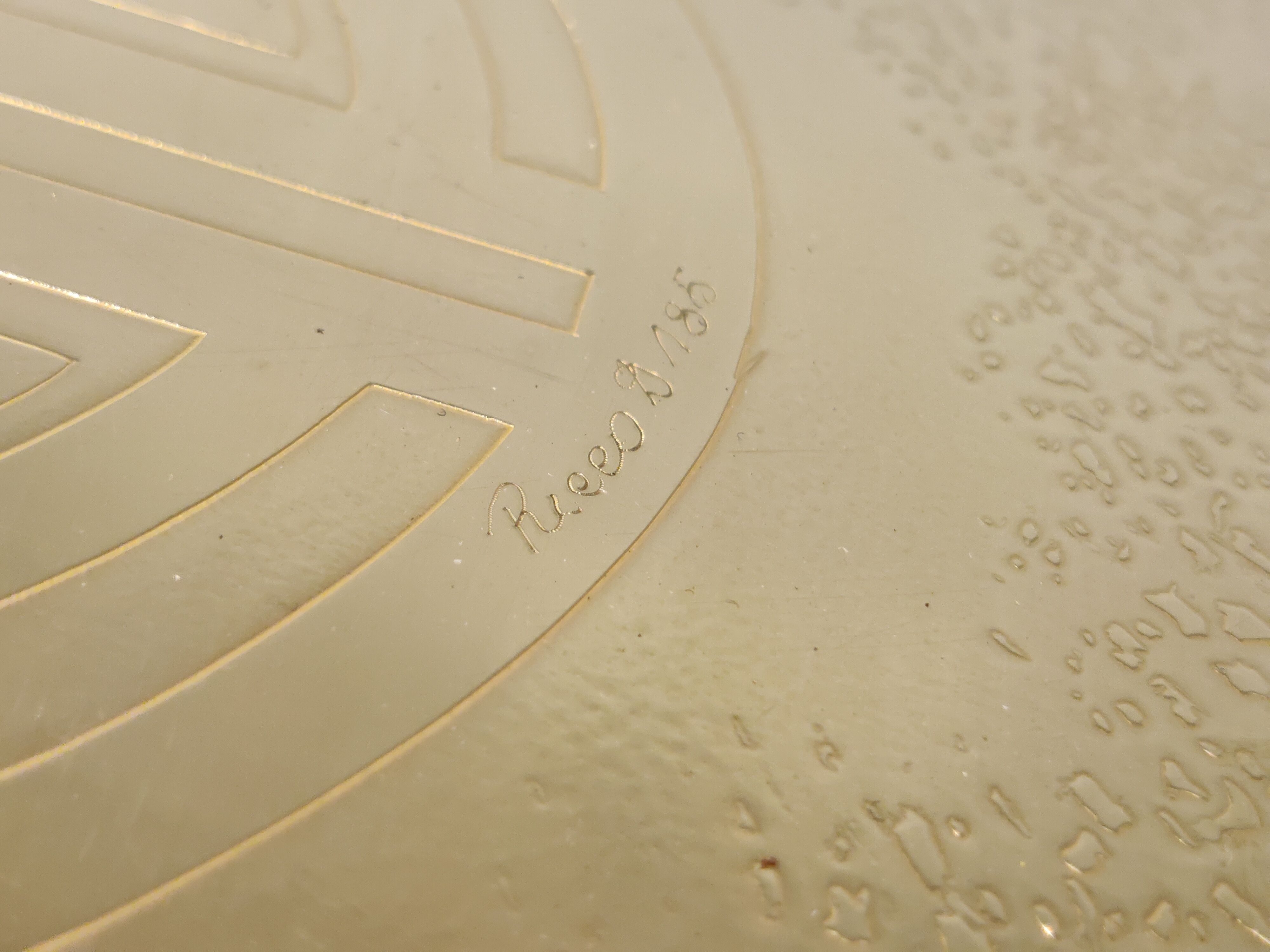 Vintage etched brass coffee table by Ricco D, 1970s