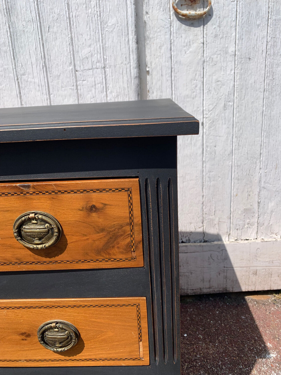 Directoire style chest of drawers Louis XVl matt black