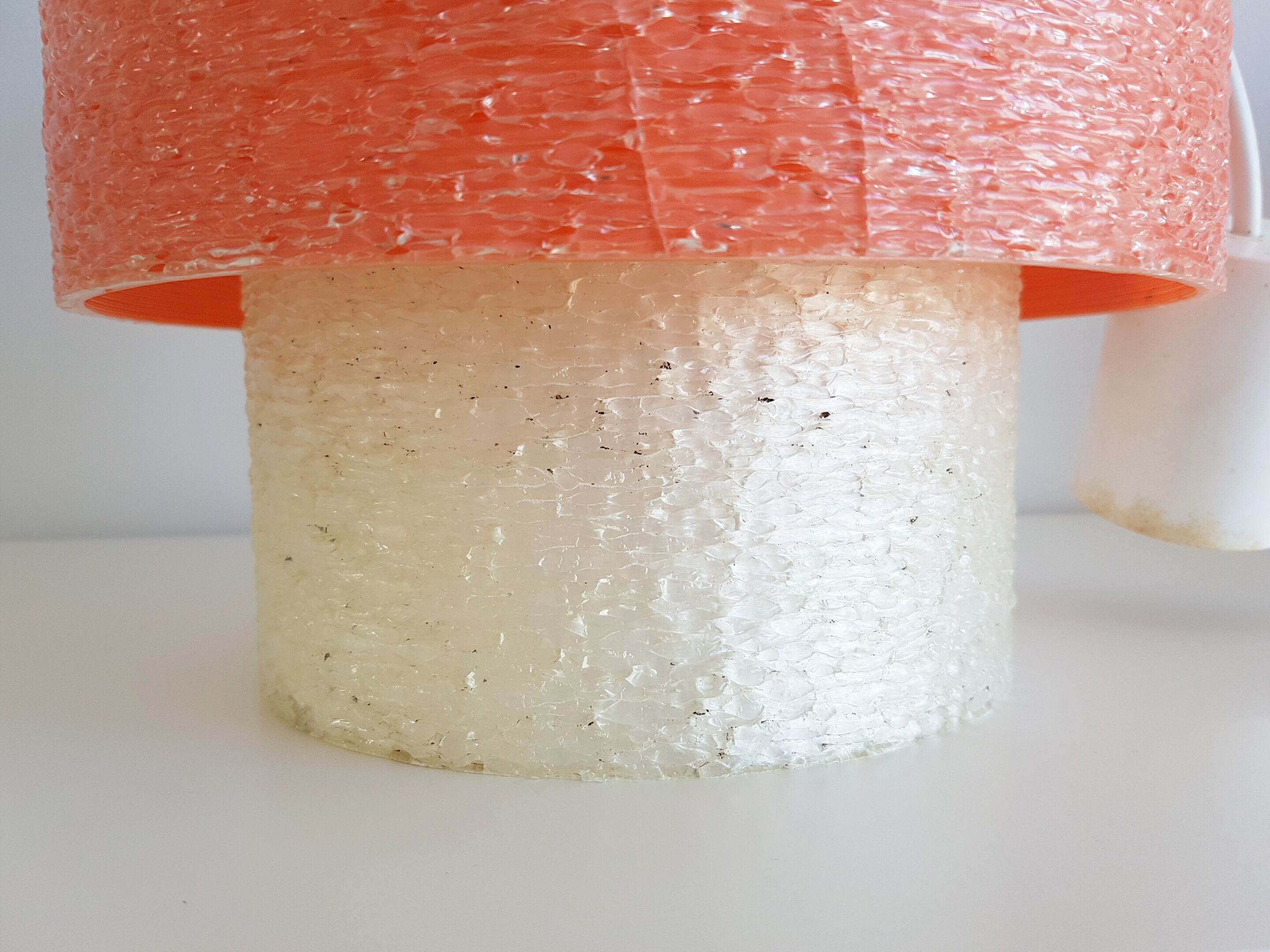 Great chandelier white resin & grapefruit 1960 vintage 60's