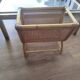 Fluted rattan magazine rack, 1950s