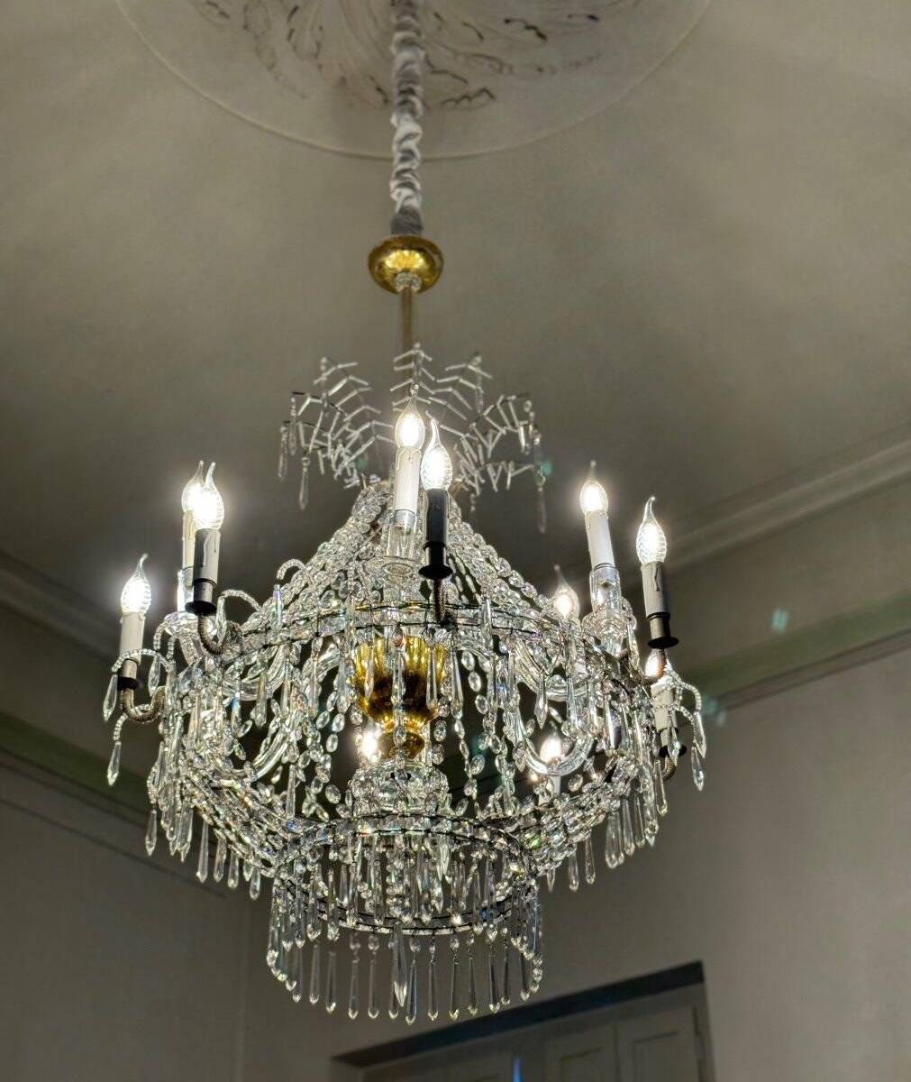 Crystal beaded chandelier, circa 1800